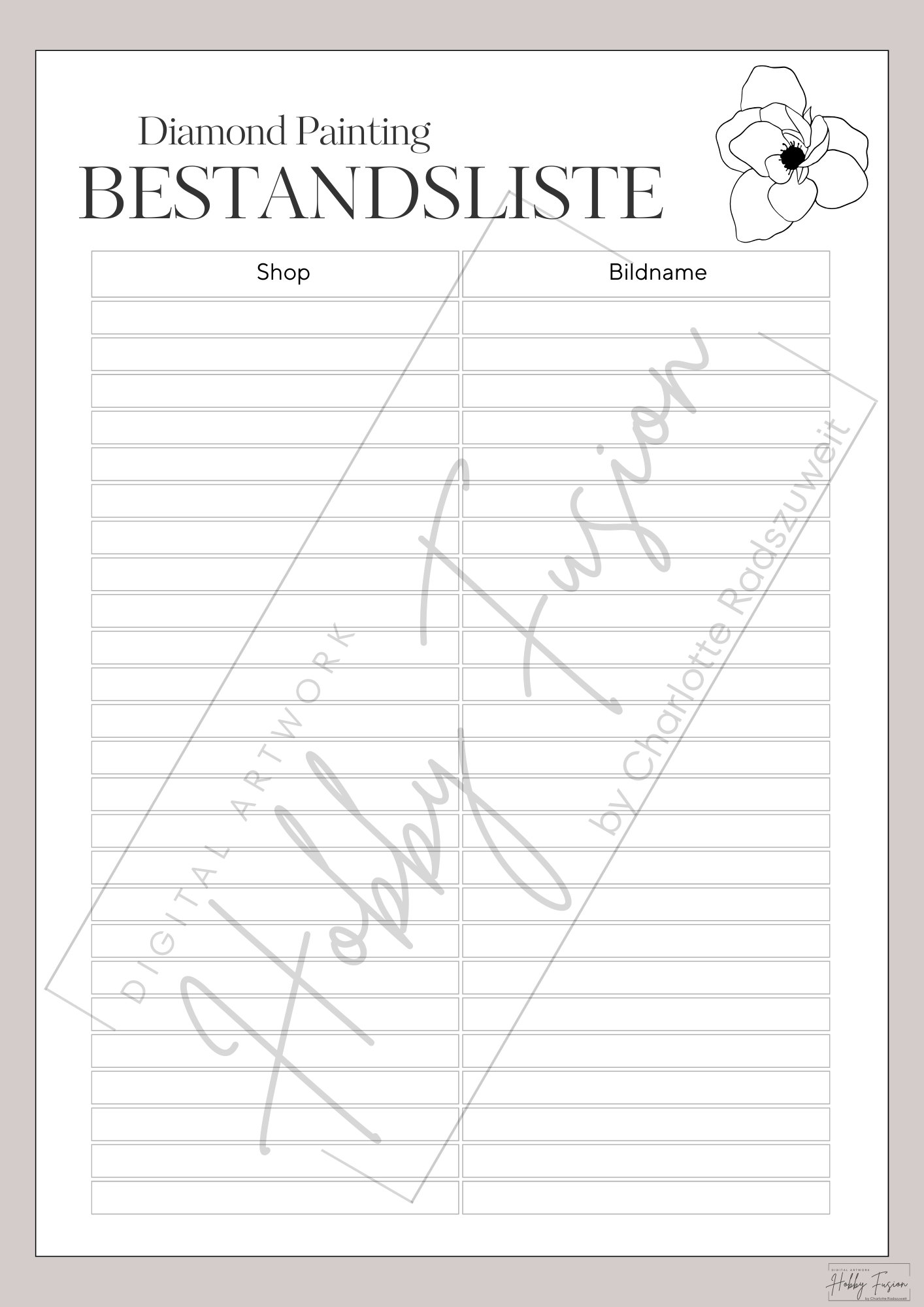 Basic Bestandsliste Vorlage