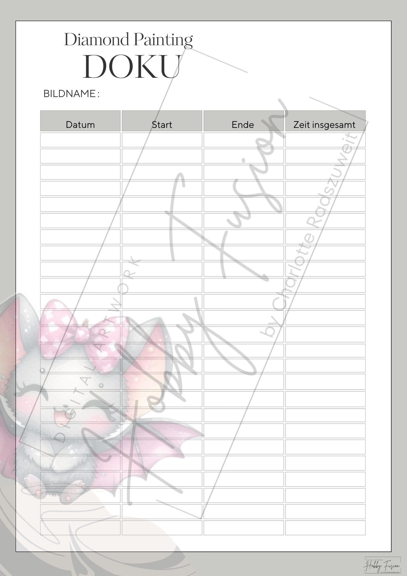 Fledermaus Tiki Doku Vorlage