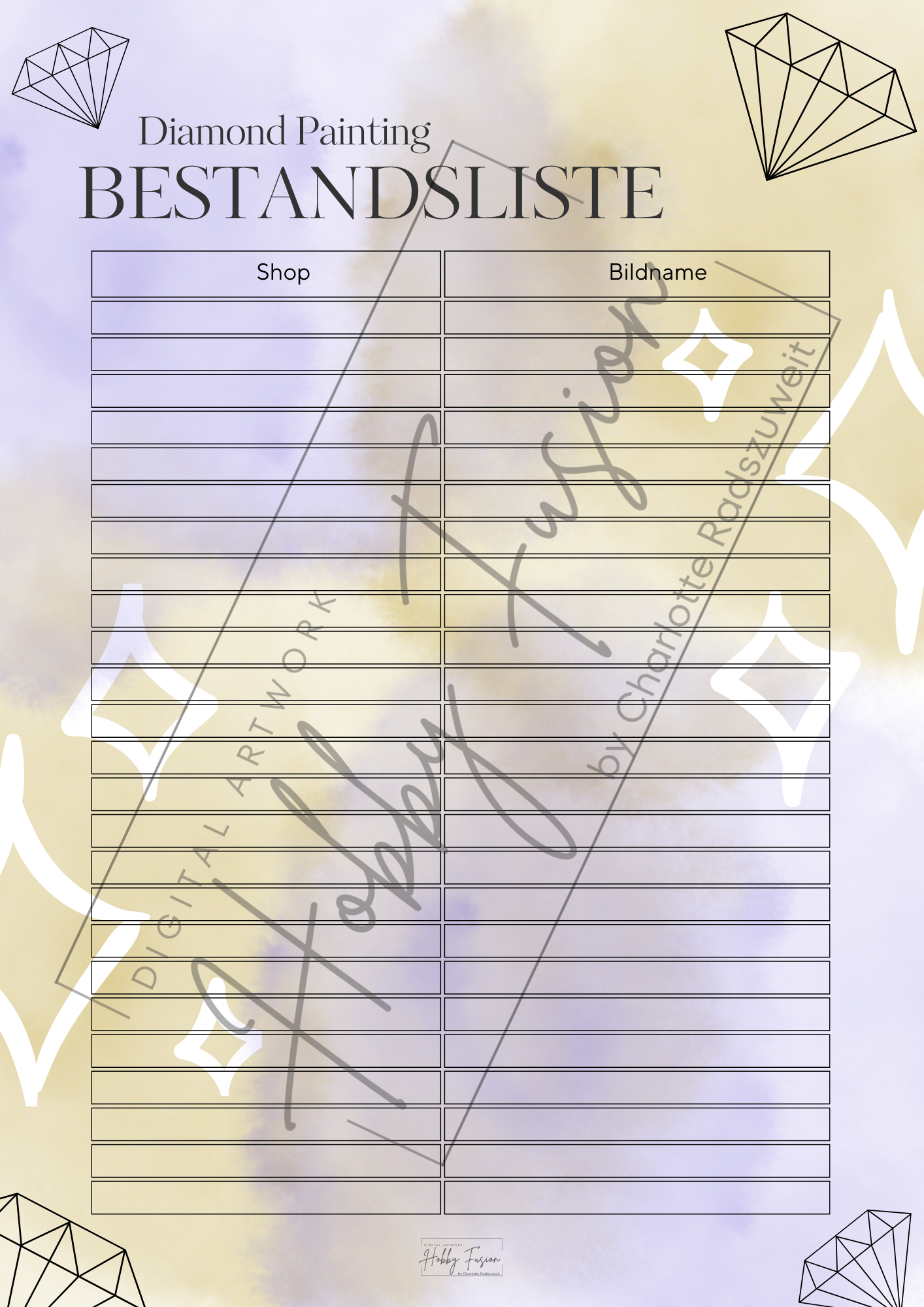 Purple/Yellow Bestandliste